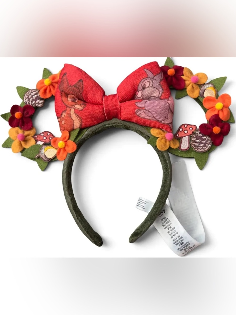 Disney Parks Bambi & Thumper Woodland Felt Floral Minnie Ears Headband